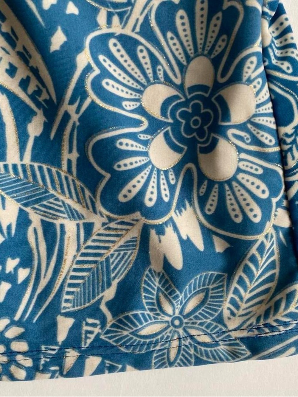 Y2K blue sparkly floral halter swim top - Picture 3 of 8